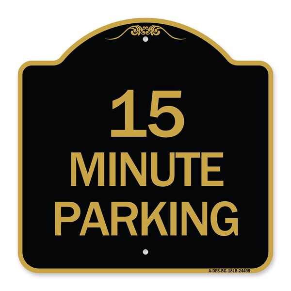 Signmission 2 Hour Parking-Parking for Customers Only, Black & Gold Aluminum Sign, 18" x 18", BG-1818-24498 A-DES-BG-1818-24498 - main